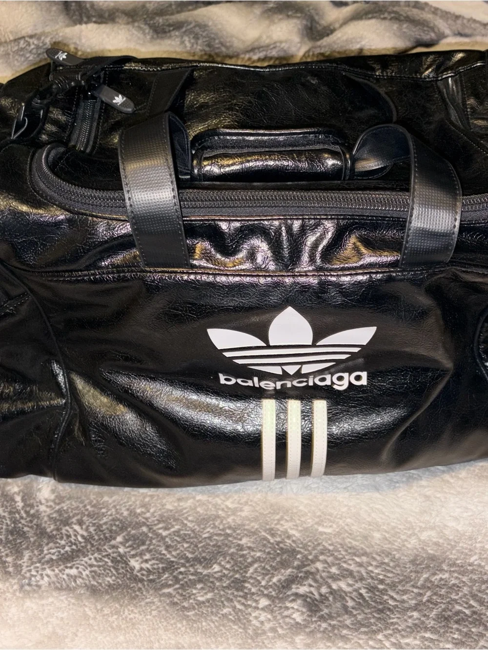 Black Leather Duffel Bag